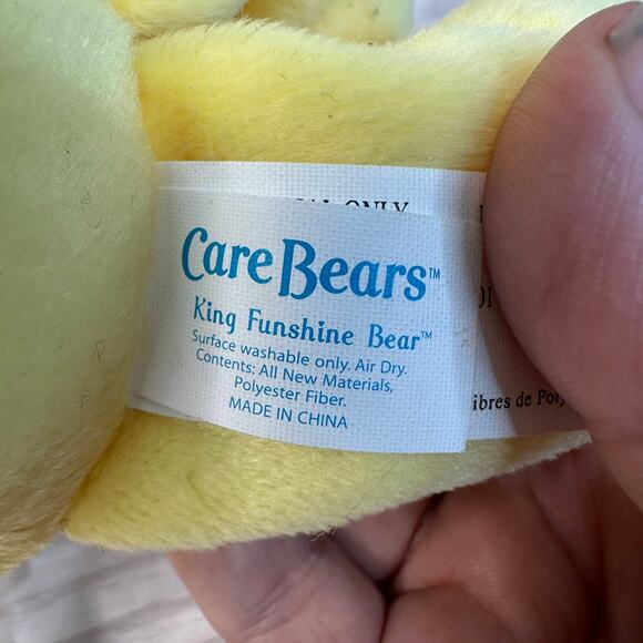Care Bears King Funshine Bear Lot of 2 Plush Toys Stuffed Animals Retro Yellow - Picture 5 of 12